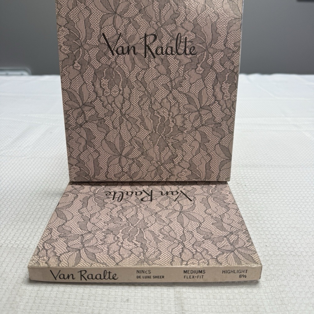 5-Vtg 50s VAN RAALTE Nines Sheer Highlight 8.5P Nylon Stockings Seam New 2 Boxes